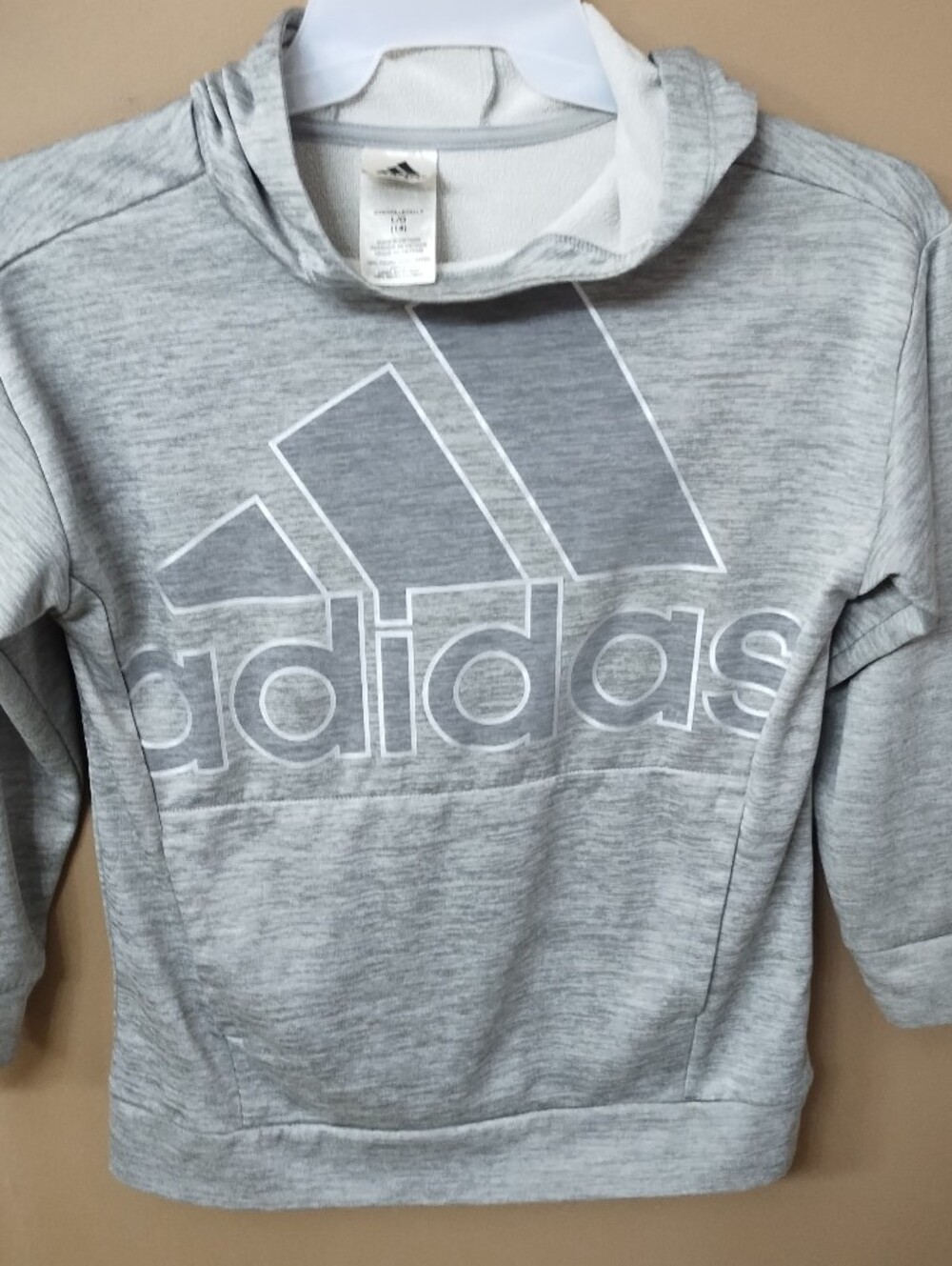 Girls Adidas Hoodie Large Gray Cat1